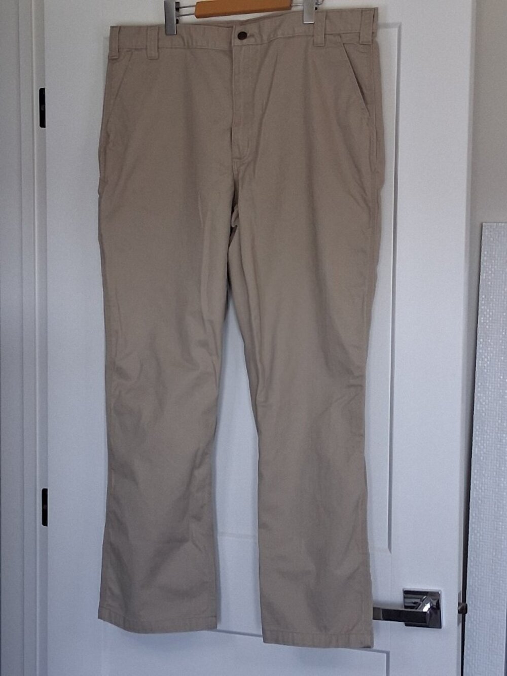 Carhartt Mens 40x32 Beige Relaxed Fit Twill Work Pants